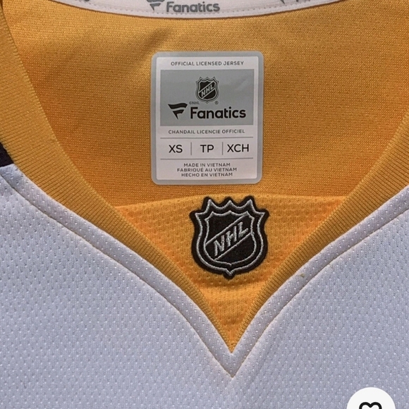 NHL Nashville Predators Authentic Licensed Jersey Fanatics White Gold Size XS - Picture 2 of 14